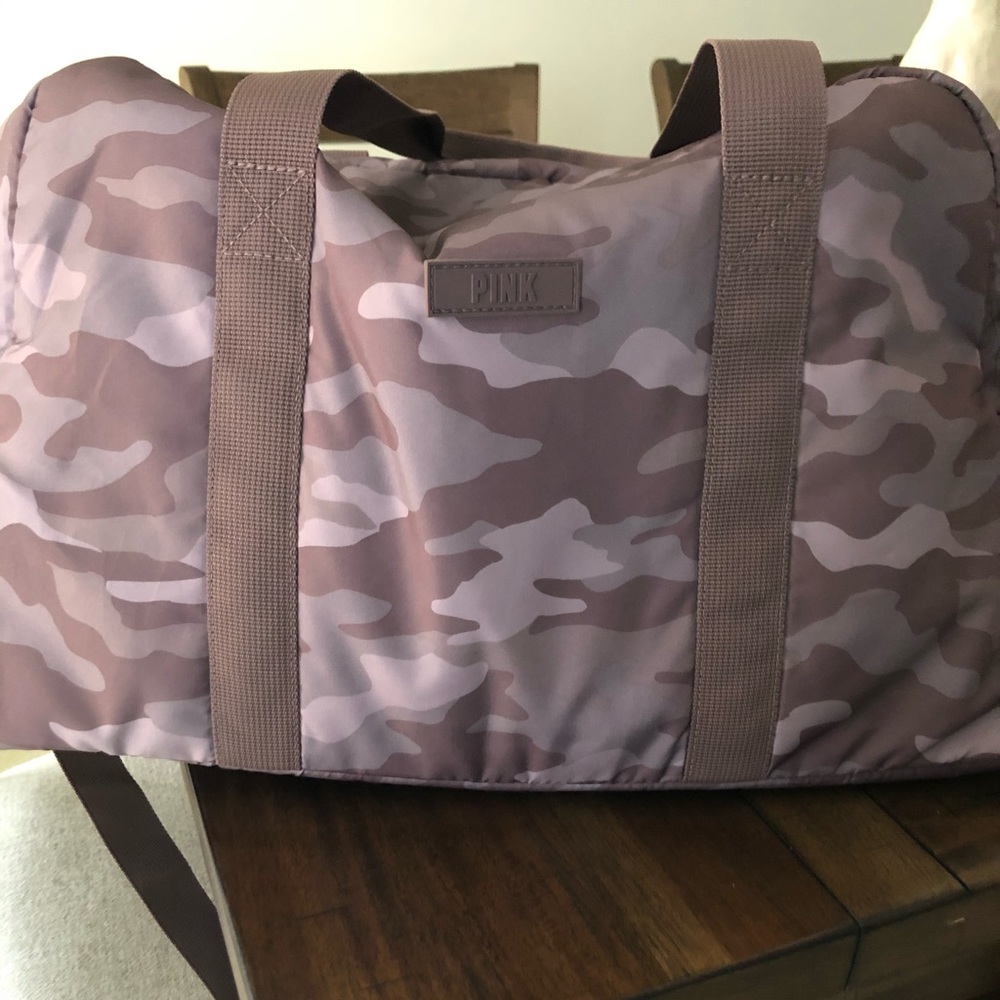 Victoria Secret purple camo duffel bag